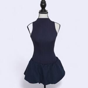 Navy blue ribbed tank top